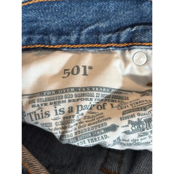Levi’s 501 Original Fit Jeans 24 Inch Waist Distressed Straight Leg Denim Casual - Picture 7 of 12